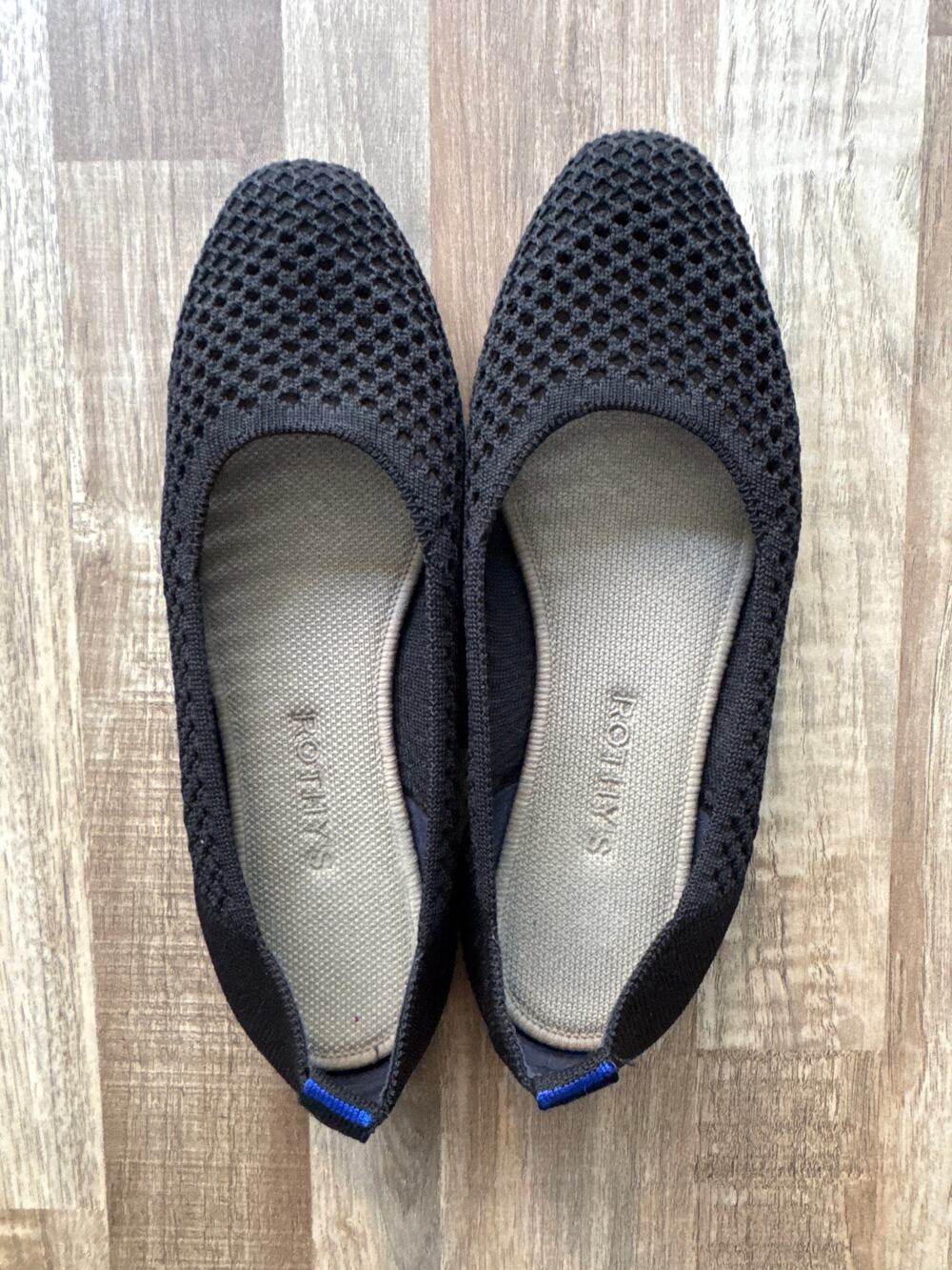 Rothy's The Flat Black Honeycomb Ballet Flats size 8.5